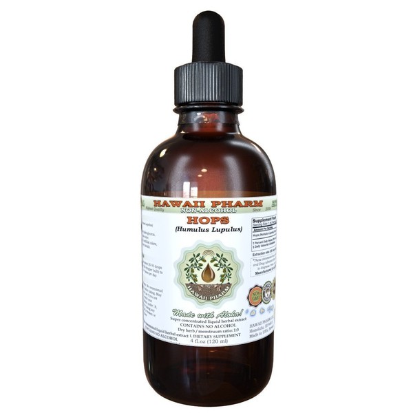 Hops Alcohol-Free Liquid Extract, Organic Hops (Humulus Lupulus) Dried Flower