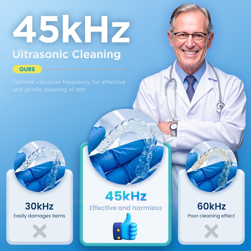 Dental Ultrasonic Retainer Cleaner Machine - Dental Cleaning Pod for
