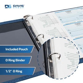 Premium 2UP Business Cheque Binder, Landscape Three-Ring Binder, (Navy)