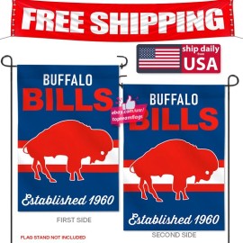 Bills Buffalo Bills Garden Flag 2 Sided Premium  12.5" X 18" Indoor Outdoor FREE Ship