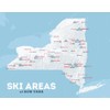 New York Ski Resorts Map 11x14 Print (White & Light
