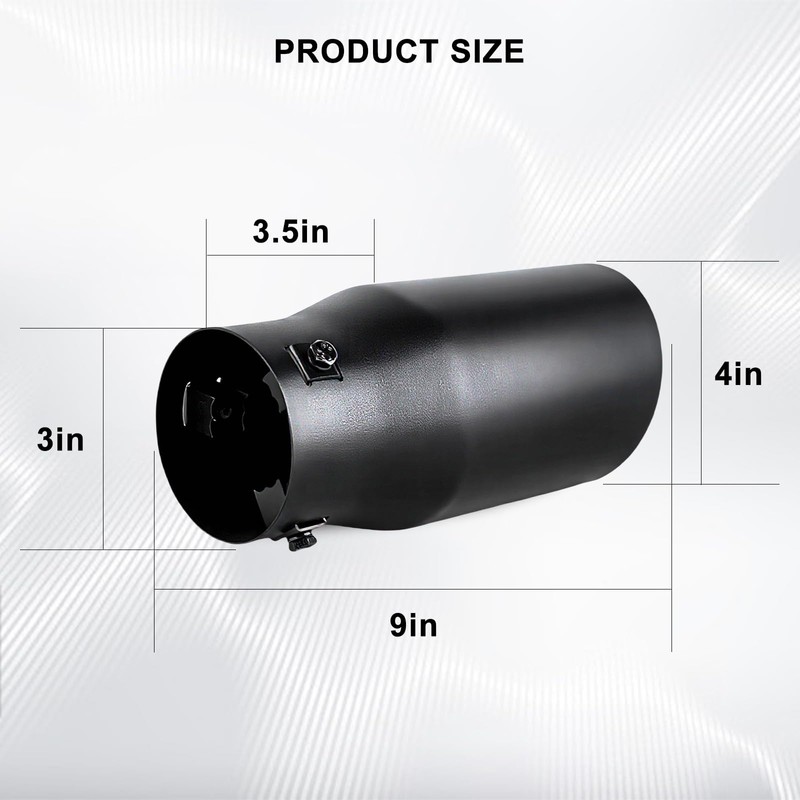 Mupera Adjustable 1.5"-2.5" Exhaust Tip - Professional Black Exhaust Tips,