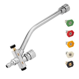 Raincovo Dual Connector Lance Pressure Washer Foam Cannon, Power Washer Soap Attachment, Dual Lance Pressure Washer Wand with 5 Nozzles Tips, 1/4" Quick Connect