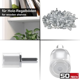 SOTECH Pack of 100 Floor Support for Drill Hole 3 mm Rubberised Shelf Holder Plug-In Mounting for Glass and Wooden Floors