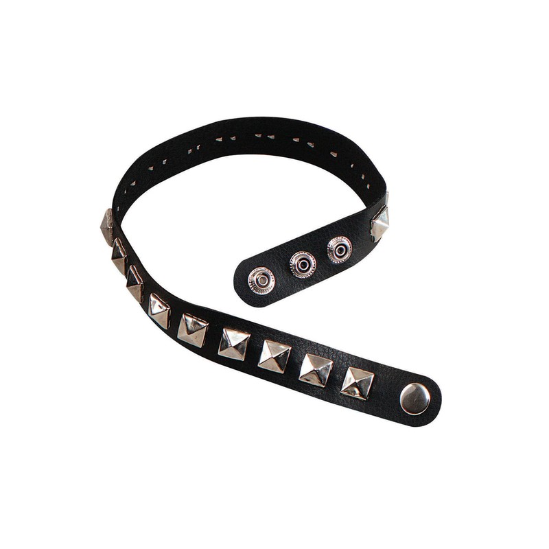 Bristol Novelty BA185 Studded Choker | Black Punk, Unisex-Adult, Silver,