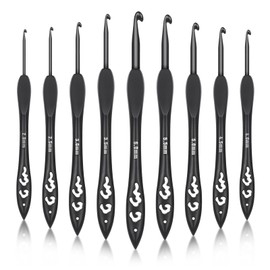 Reessy Crochet Hooks Set, 2.0mm-6.0mm Crochet Hooks for Arthritic Hands, 9 Sizes Crochet Hook with Comfortable Grips, Lightweight Crochet Hooks Sets for Beginners and Experienced Crochet Lovers