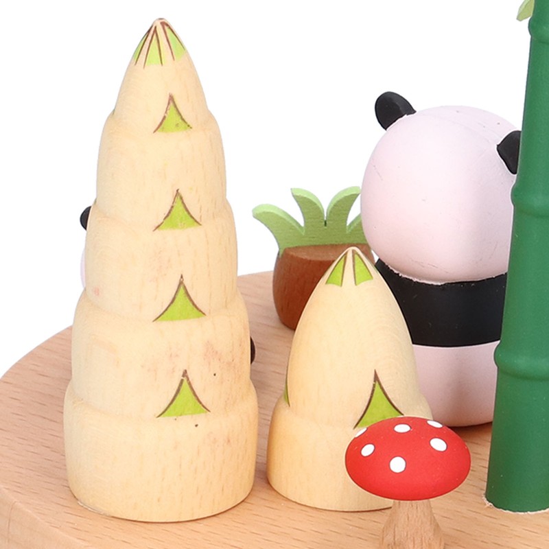 Panda Shaped Music Box Desktop Wooden HandiCraft Ornament for Valentine's