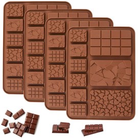 Lumanothy Schokoladenform Silikon, Dubai Schokolade Form 4 Stück, Tief Silikon Schokolade Form Schokoladentafel Form für Schokolade Praline Süßigkeiten