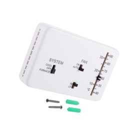 Motoforti Universal RV Car Analog Control Heat Cool Thermostat, Plastic, Alloy, White, 1 Set