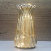 CFDECOR Mercury Glass Pillar Candle Pedestal Holders with Fairy Lights,