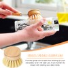 Wooden Washing Up Brush, 4Pcs Replacement Brush Heads for Eco