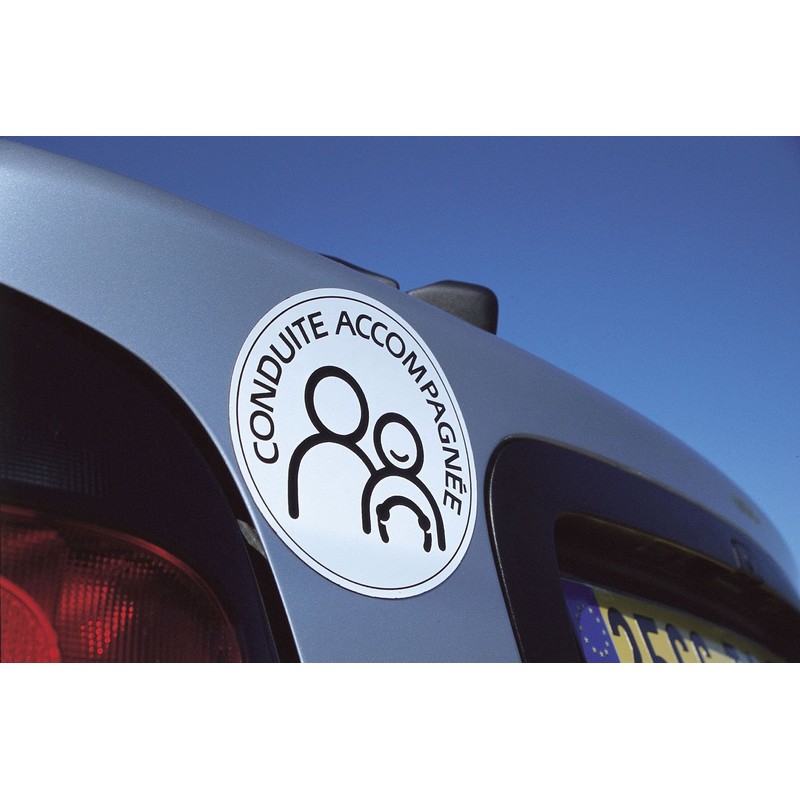 Carlinea 463242 Electrostatic Car Sticker with French-Language Phrase Conduite Accompagnée