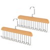 Belt Hanger for Closet,2 Pack Wooden Sturdy 8-Hook Belt Holder