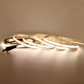 Cinlitek COB LED Strip Lights, 16.4ft Ultra High Density 12V Tape Light, 480LED/m, CRI 90+, 8mm Width Cuttable Flexible Dimmable DIY LED Lighting for Home Indoor Decor&Commercial Use (No Power Supply)