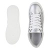 VAN HILL Women's Platform Trainers with Wedge Heel Glitter, silver