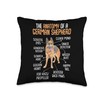 The Anatomy Of A German Shepherd Throw Pillow