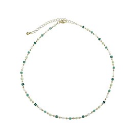 Green Beaded Choker Necklaces for Women, Boho Teen Girls Beach Necklaces Summer surfer Fine bead Necklaces Beachy Jewelry Prom Party Holiday Gift (Green)