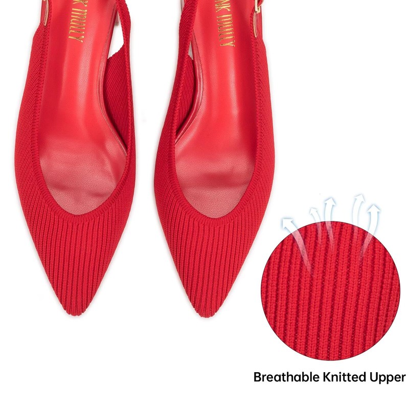 Frank Mully Women's Slingback Heels Pointed Toe Work Pumps Comfortable