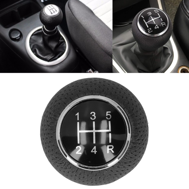 5 Speed Gear Shift Knob Genuine Leather Shifter Stick with