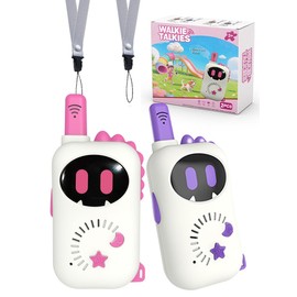 Set of 2 Robot-Themed walkie-talkies for Children, Cartoon mini Design walkie-talkies, Suitable Toys for Boys and Girls for Outdoor Adventures, Camping and Hiking, Christmas or Birthday Gift