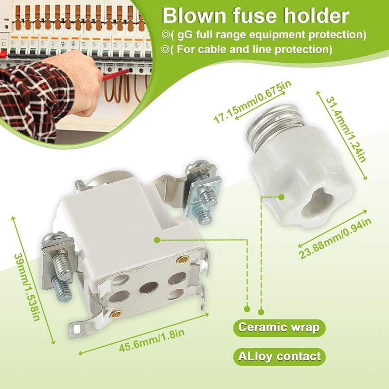 SIGANDG D02 35A Neozed Fuse Socket Set with Screw Caps
