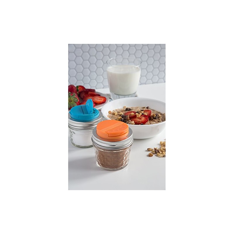 Rubbermaid Commercial Products, Boquilla regular, Orange and Blue Spice Lids,