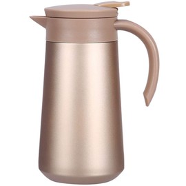 Goeielewe Thermal Coffee Carafe Tea Pot Stainless Steel Insulation Pot Double Wall Vacuum Insulated Coffee Tea & Beverage Dispenser for Coffee Milk and Tea, 27 Oz (Champagne)