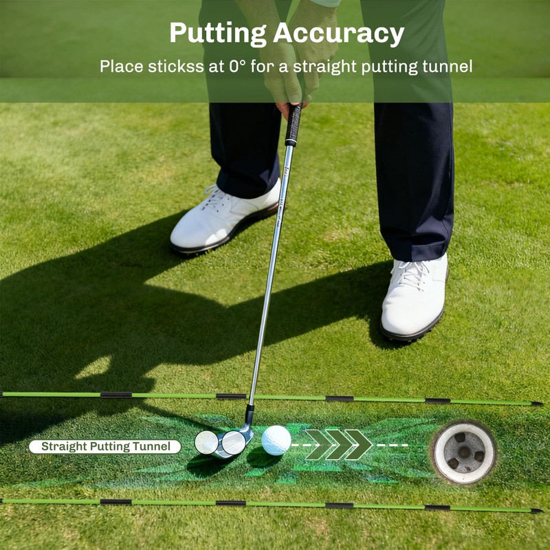 Feroca Upgraded Golf Alignment Stick Holder with Anti-Tip Base, Golf