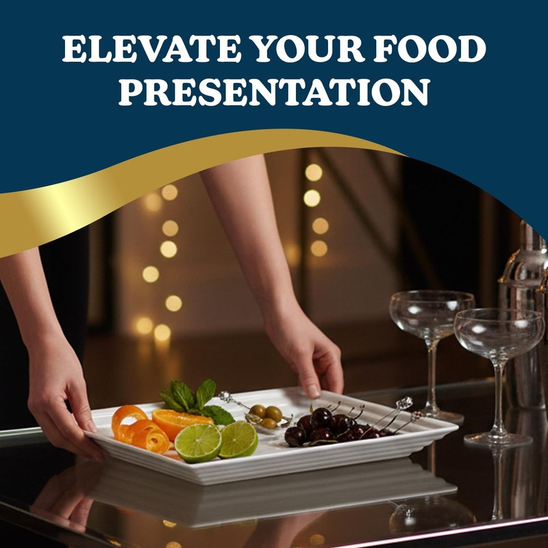 Blue Sky Leveled White Plastic Square Tray | 12x12, 1