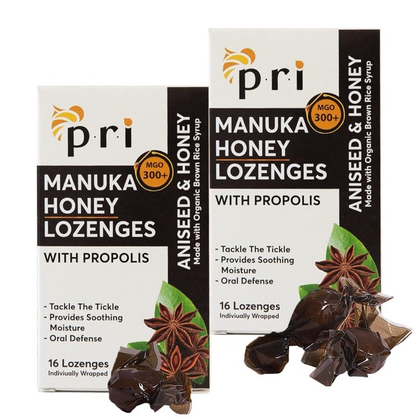 PRI Manuka Honey Lozenges with Propolis, Soothing Cough and Throat