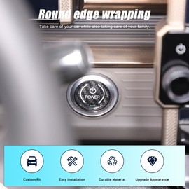 for Hummer EV Accessories Push Start Button Cover,Dry Carbon Fiber Car Engine Start Stop Button Cover Protector,Vehicle Motors Ignition Switch Knob Decor Decal for Hummer EV 2024 2025 (Black)