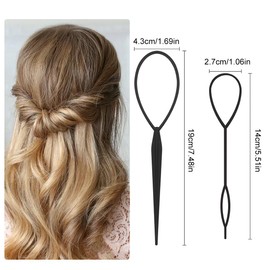 12 Stück Haar Schwanz Twister, Haargeflecht Werkzeug, Haar Tail Twister Inhaber Frisurenhilfe Band Schwarz Dutt Styler Haartwister, Schnell Spiral Flechten DIY Haar Styling Aid Werkzeug
