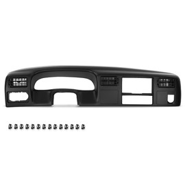 Dash Bezel Radio Cluster Trim Panel, Compatible with Ford F250 F350 Super Duty 1999-2004, W/o Hole, Dashboard Bezel Cluster Dash bezel, Black