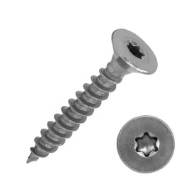 Chipboard Screws with Countersunk Head and Torx Drive (TX) Made of A2 / VA2 Stainless Steel | Full Thread | Wood Screw | Wood Screw | Universal Screw | 4.0 x 16 mm, Pack of 100