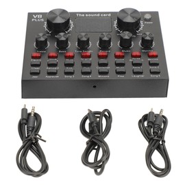 Live Sound Card with Built in Microphone Clear Recording Portable Bluetooth 5.0 for Live Streaming Karaoke
