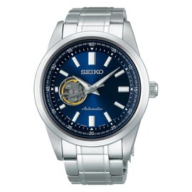 Seiko Selection Men's Mechanical Open Heart Model, Dial: Blue/Case: Silver, Open Heart Model