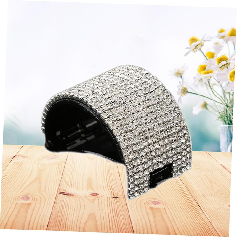 Fashion Crystal Hair Clip for Women Black Rhinestone Ponytail Holder