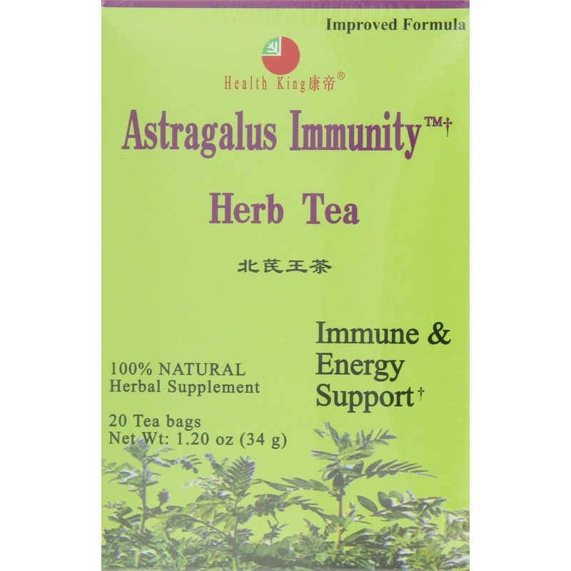 Health King Astragalus Immunity Herb Tea, Teabags, 20-Count Box (Pack