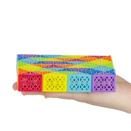Hollow Magic Snake Cube Puzzle Twist Puzzle Brain Teaser Educational Toy Birthday Christmas Party Gift for Children Rainbow Colour Multicoloured (48 Segment Blocks)