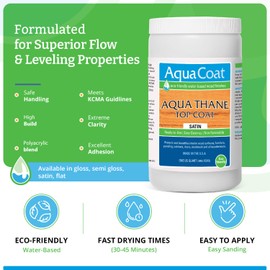 Aqua Thane Topcoat in Satin Finish - Premium Water-Based for Wood & Plastic - Fast-Drying, Non-Yellowing, Eco-Friendly - Quart