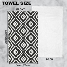 Wotinsi Black White Diamond Grid Hand Towels,Graphic Arrangement Hand Towels for Bathroom Set of 2 Bathroom Hand Towels Soft Absorbent Decorative Hand Towels for Kitchen Yoga Home Decor 14 x 28 in