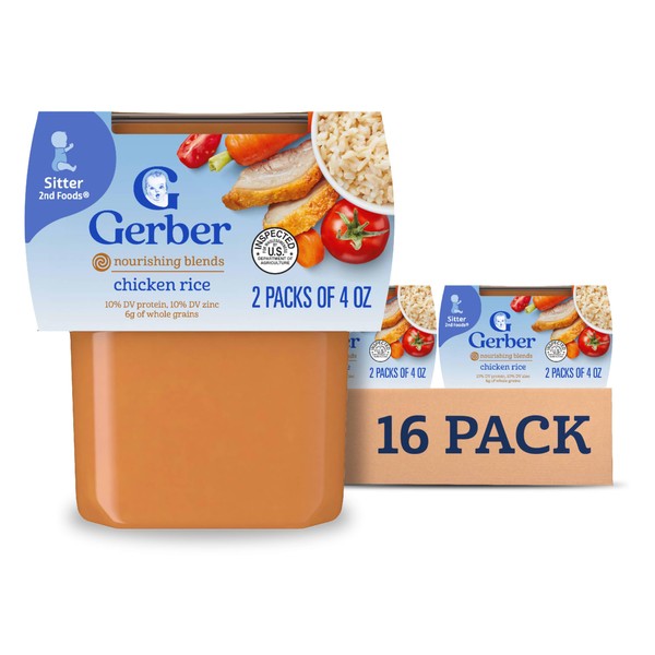 Gerber Baby Food 2nd Foods, Dinner, Chicken & Rice Puree,