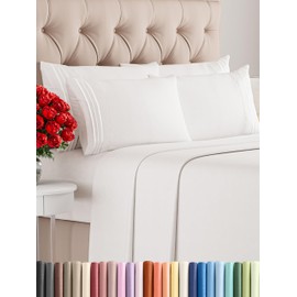 Cal King 6 Piece Sheet Set - Breathable & Cooling Bed Sheets - Hotel Luxury Bed Sheets for Women, Men, Kids & Teens - Deep Pockets & Easy Fit - Soft and Wrinkle Free - Cal King Antique White Sheets