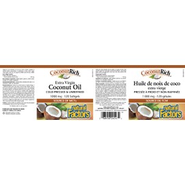 Extra Virgin Coconut Oil Cold Pressed 1000 mg 120 Softgels
