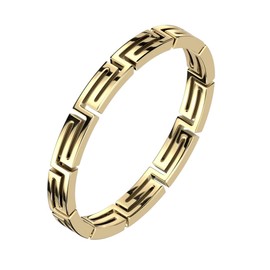 Bungsa Goldfarbener Labyrinth-Ring mit gelaiserten Aussparungen aus 316L Edelstahl Unisex (67 (21.3))