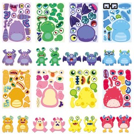 KOLZEMV 16 Pieces 12.5 cm x 17 cm Stickers Children's Sticker Set Make-a-face Sticker DIY Sticker Children DIY Face Sticker Children Sticker Children for Party Favour Supplies Craft