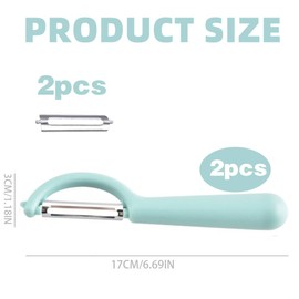 Pack of 2 Peeler Tupper with 2 Replacement Blades for Tupperware Peeler, Potato Peeler, Best Simple Stainless Steel Kitchen Helper, Handy Left-Handed Kitchen Asparagus Vegetables Hikeen Julienne for
