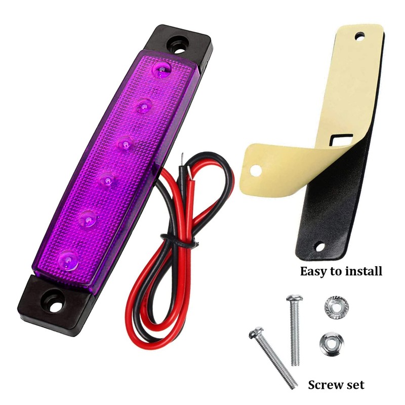 KEING Purple 3.8" 6 LED Trailer Marker Lights Sealed, LED