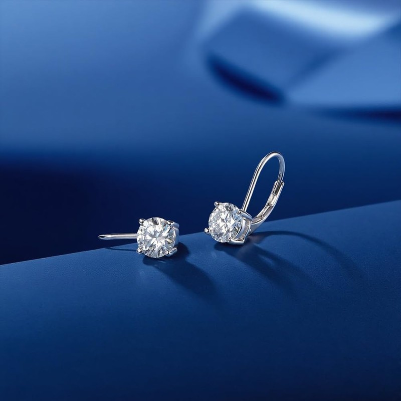Ctarlitu Moissanite Stud Earrings For Women, Lab Created Moissanite Earrings