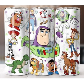 Slide Lock 20oz Toy Movie Tumbler Insulated Travel Mug Stainless Steel Cup Straw